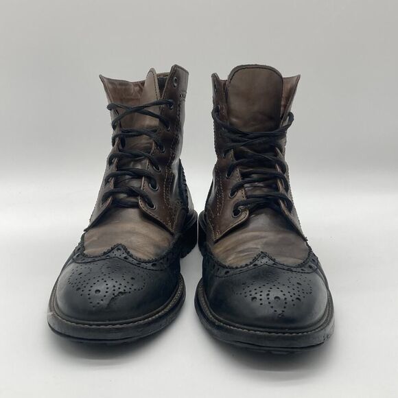 Mens Size 10 Gordon Rush Leather Dress Boots Brown/Black Oxford Wingtip Ankle - Picture 2 of 10